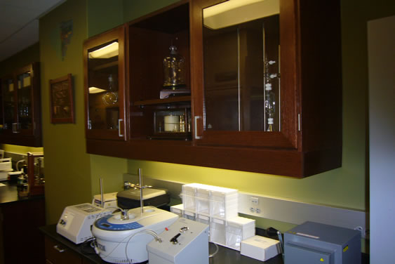 Mission-style cabinets in the Art Conservation Science Lab